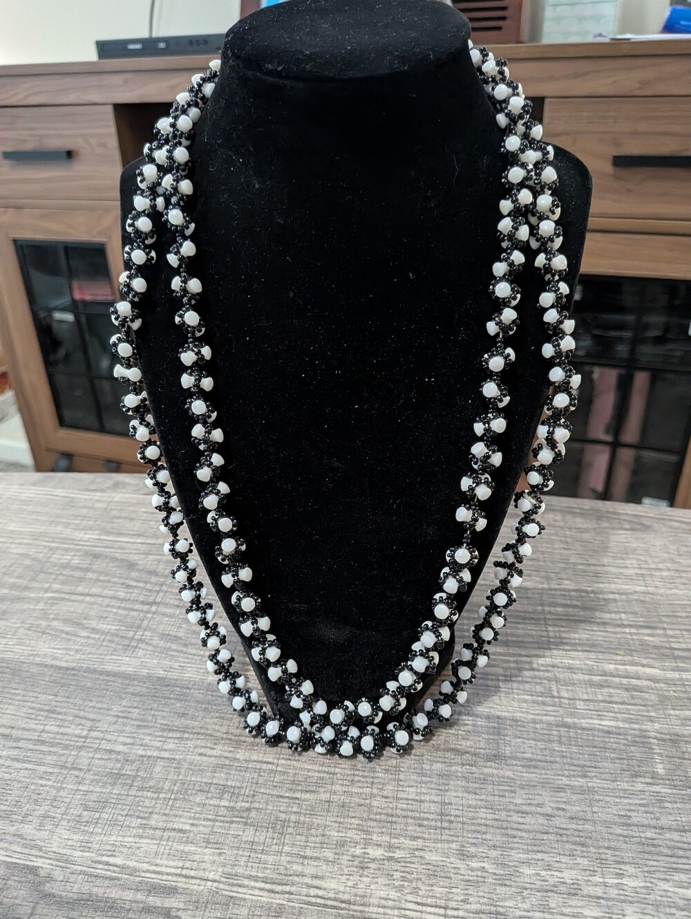 Black & White Beaded Necklace